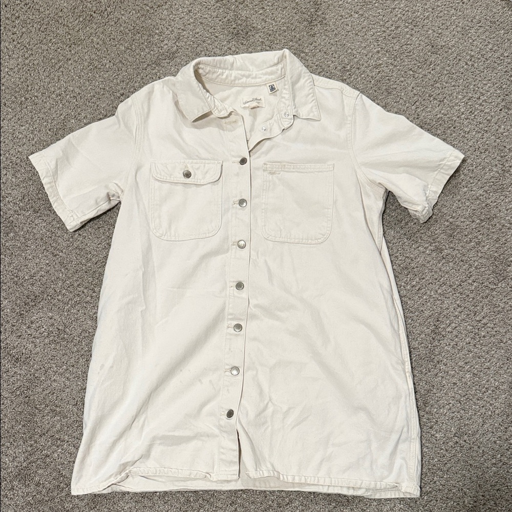 Universal Thread Casual Crème Button Down Shirt Dress